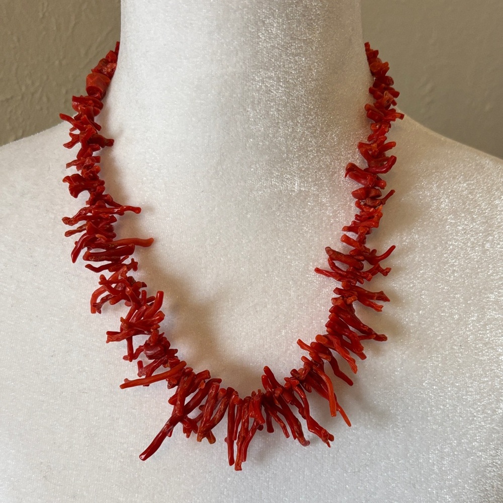 Vintage Real Red Branch Coral Necklace